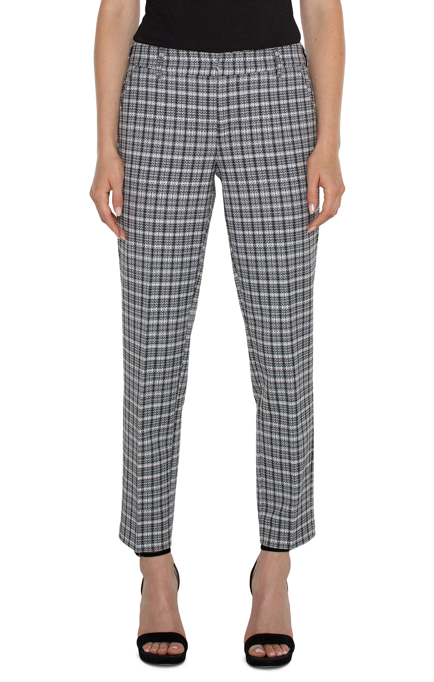 Chic Plaid Knit Trousers