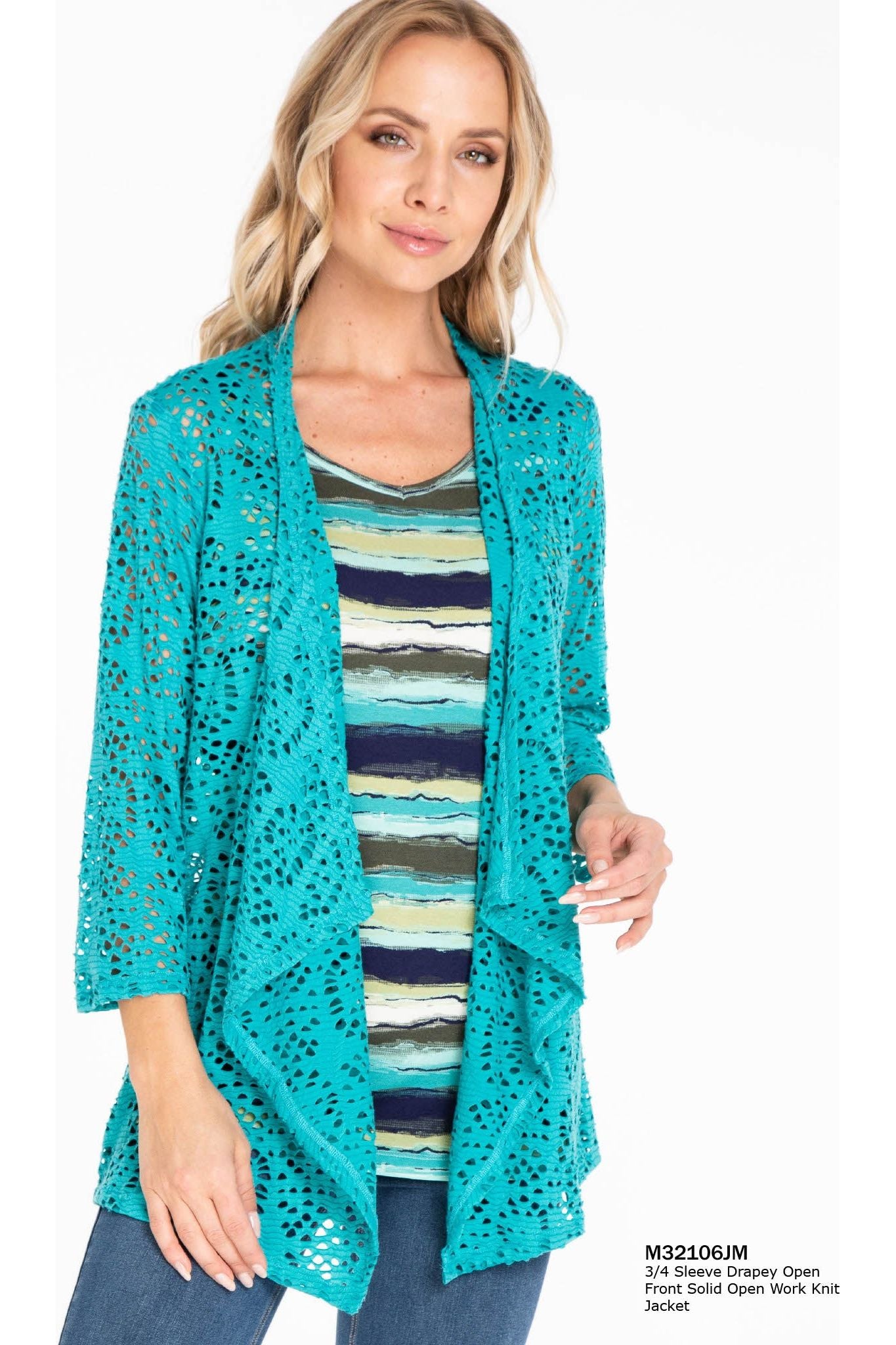 Multiples - 3/4 Sleeve Knit Drapey Open Front - Multiple Colors! - M32106JM/JW