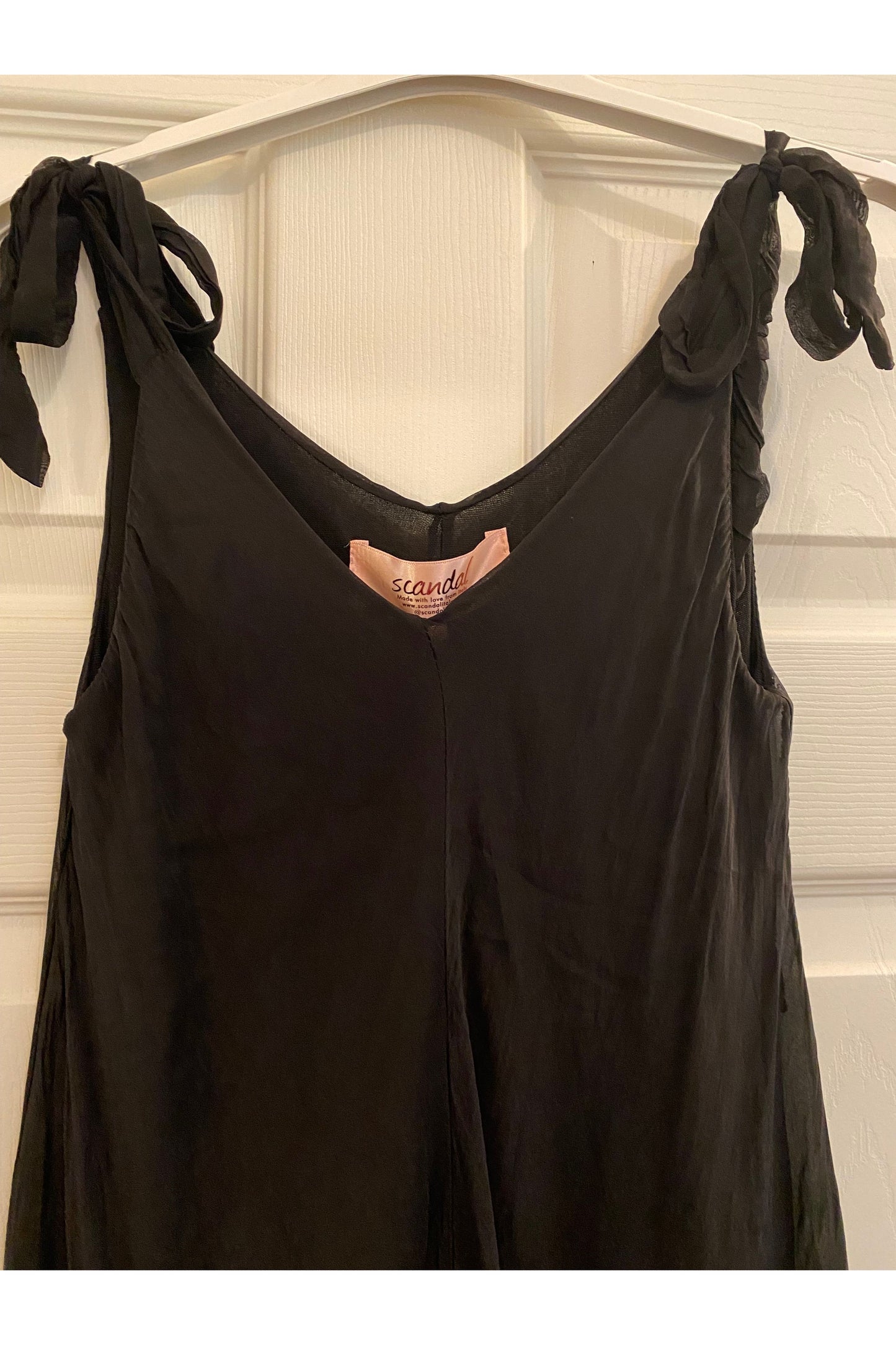 Scandal - "Nova" Tie-Strap Jumpsuit in BLACK
