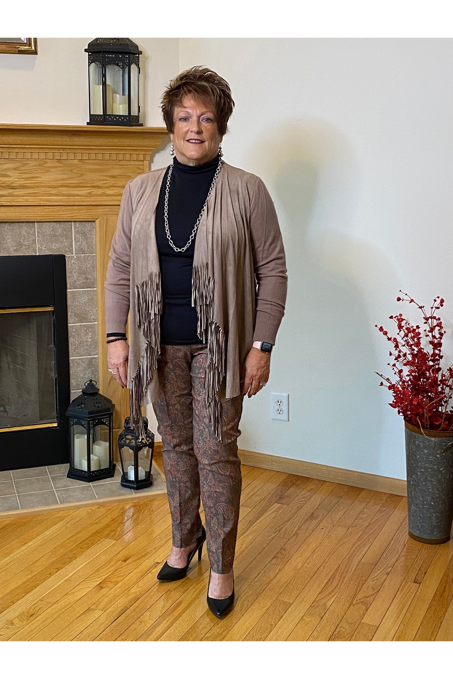 Slim-Sation - Pull-On Paisley Print Ankle Pant - Style #M41710PM