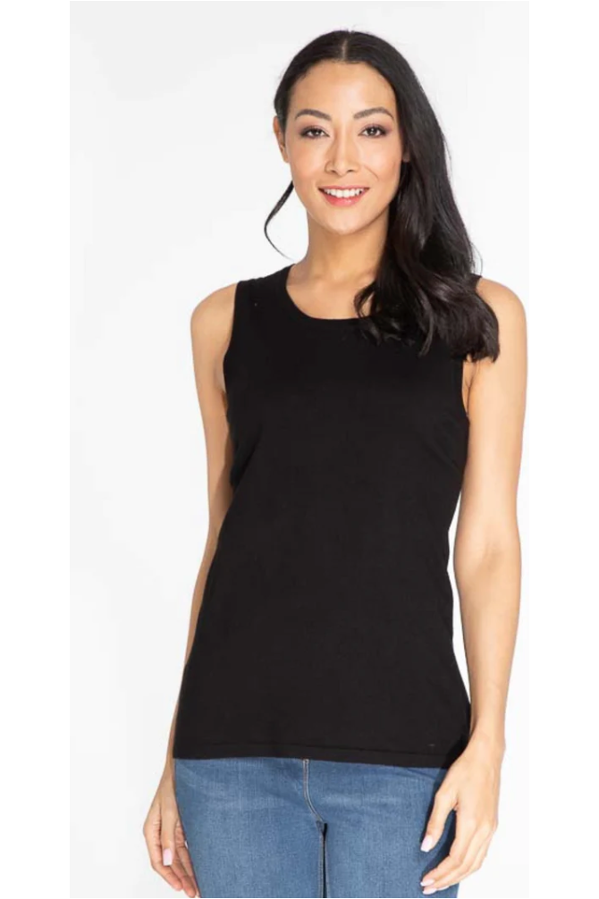 Multiples - Jewel Neck Tank Sweater - M42118KM/42118KW - Black
