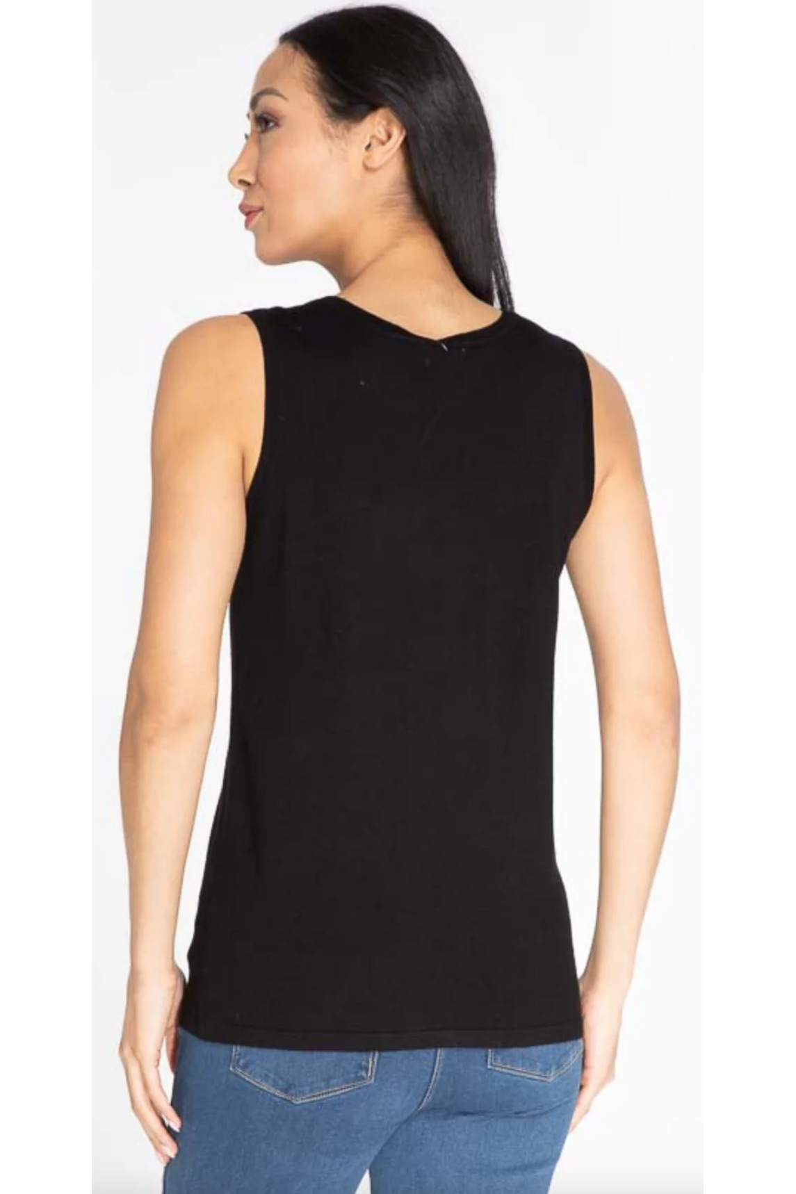 Multiples - Jewel Neck Tank Sweater - M42118KM/42118KW - Black