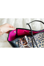 Classy Cloth - Neoprene Bag - Brown Cheetah w/ Pink Inside