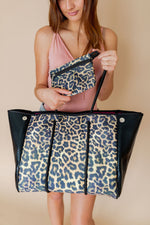 Classy Cloth - Neoprene Bag - Brown Cheetah w/ Pink Inside
