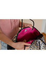 Classy Cloth - Neoprene Bag - Brown Cheetah w/ Pink Inside