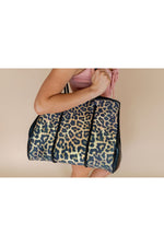 Classy Cloth - Neoprene Bag - Brown Cheetah w/ Pink Inside