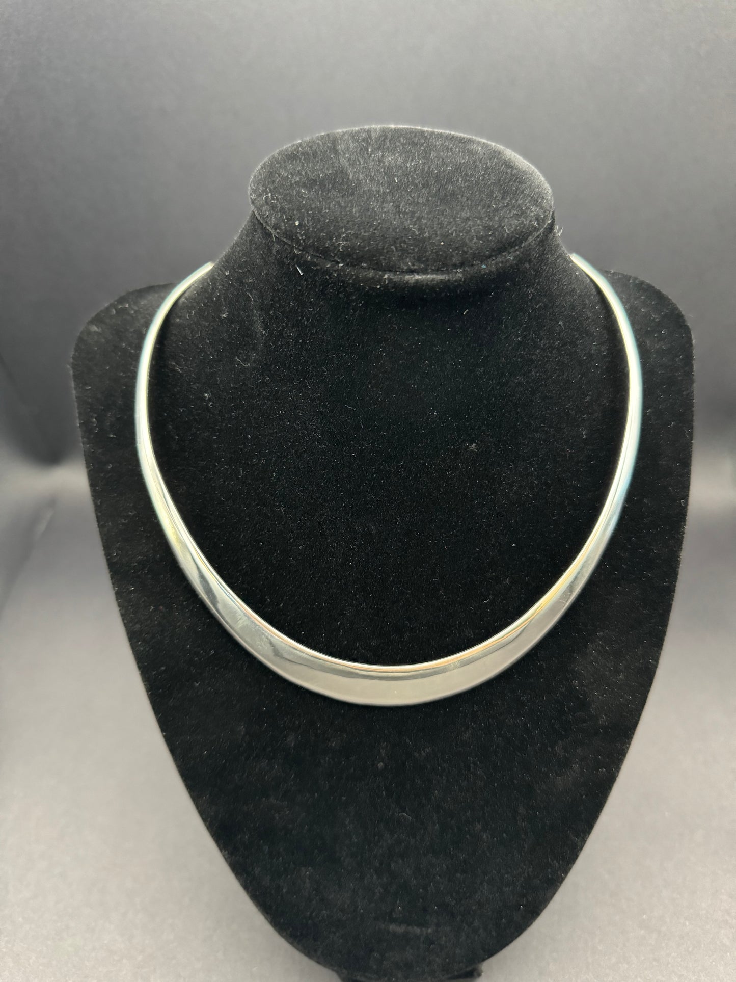 Sterling Silver Solid Cuff Choker Necklace