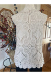 Keren Hart - Knit Top With Cleopatra Neckline, Built In Cami - Natural