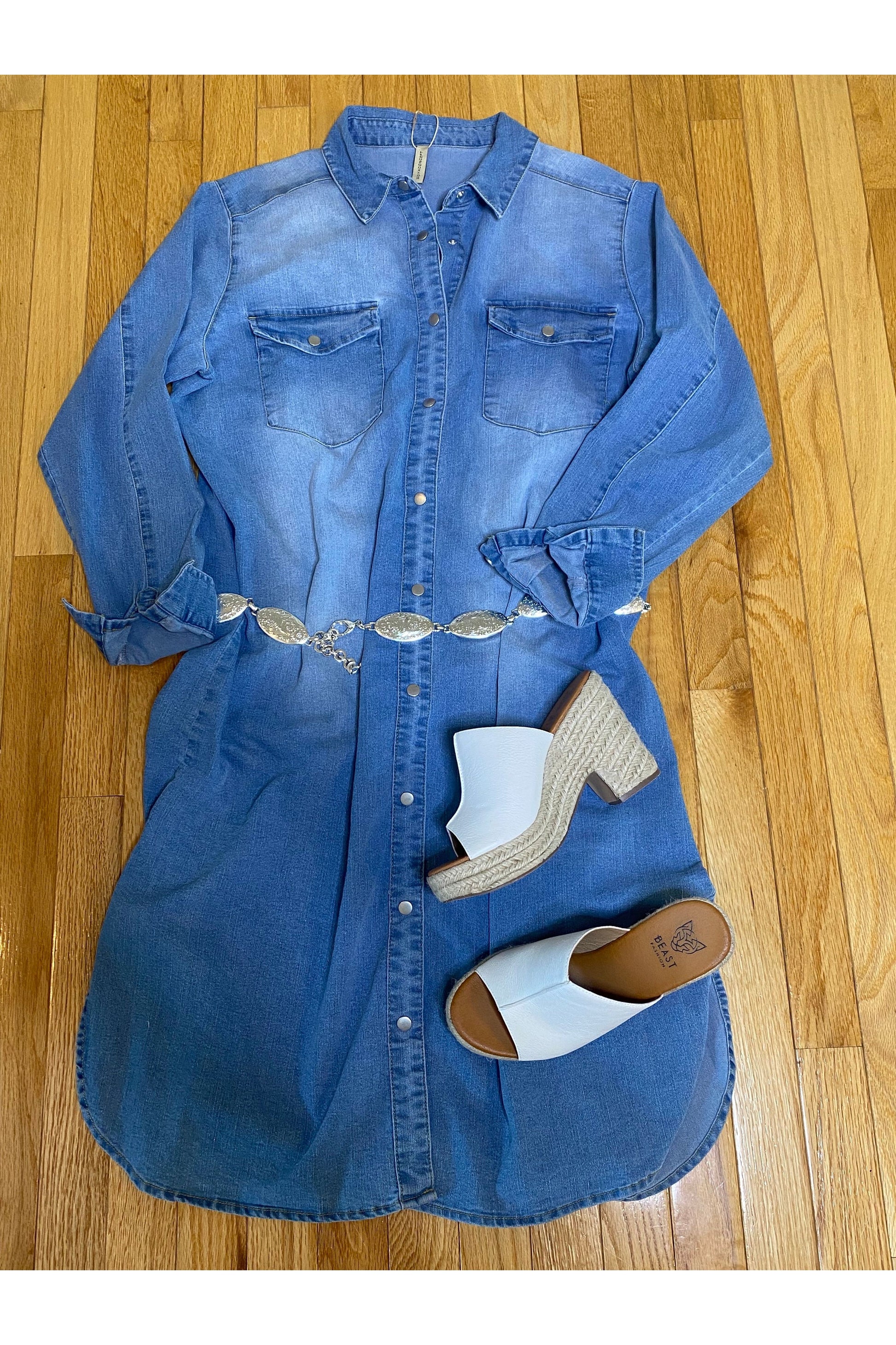 SoyaConcept - Kiss 2 Shirt Dress - Medium Blue Denim Whimsy Boutique SoyaConcept - Kiss 2 Shirt Dress - Medium Blue Denim Whimsy Boutique