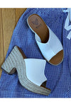 Beast - The Jensen Slip In Heel Espadrille Wedge Sandal - White