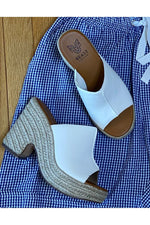 Beast - The Jensen Slip In Heel Espadrille Wedge Sandal - White