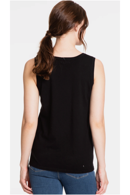 Multiples - Jewel Neck Tank Sweater - Azalea, Black, White - M13102KM