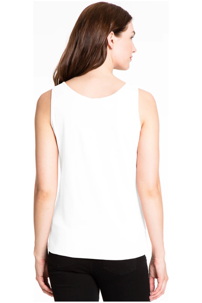 Multiples - Double Scoop Neck Tank - Azalea, Black, & White - M13105TW