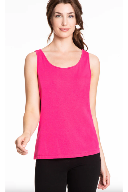 Multiples - Double Scoop Neck Tank - Azalea, Black, & White - M13105TW