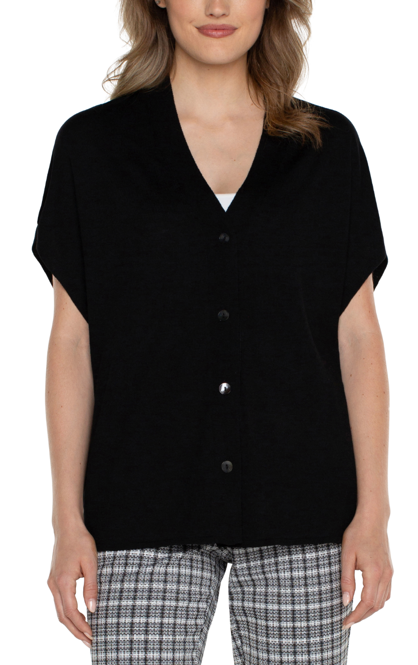 Chic Silhouette Button-Up Cardigan"