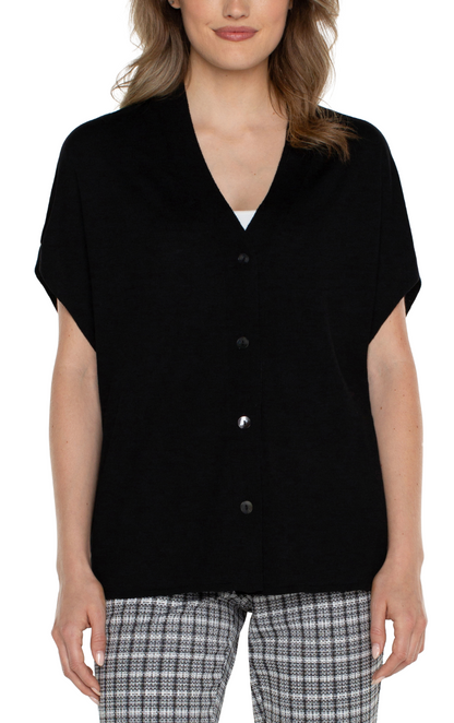Chic Silhouette Button-Up Cardigan"