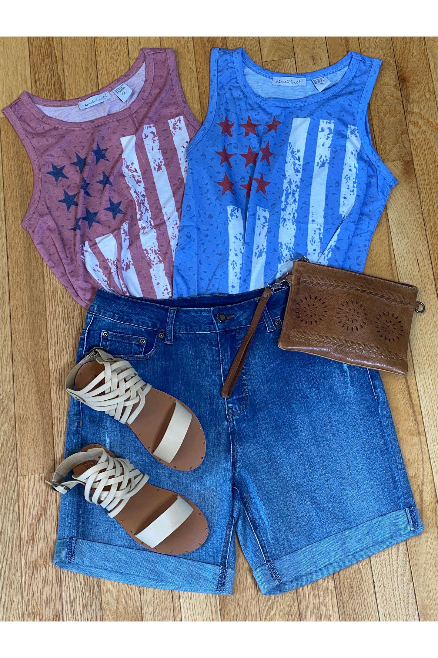 Keren Hart - Stars & Stripes Tank Top - Blue or Red