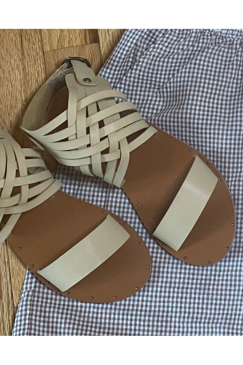 Beast - Travis Braided Strap Ankle Sandal - Nude
