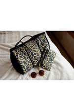Classy Cloth - Neoprene Bag - Brown Cheetah w/ Pink Inside