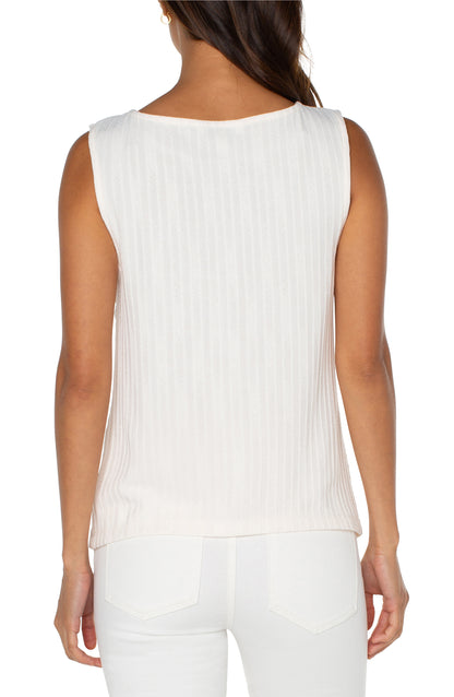 Sleeveless Boat Neck Knit Top