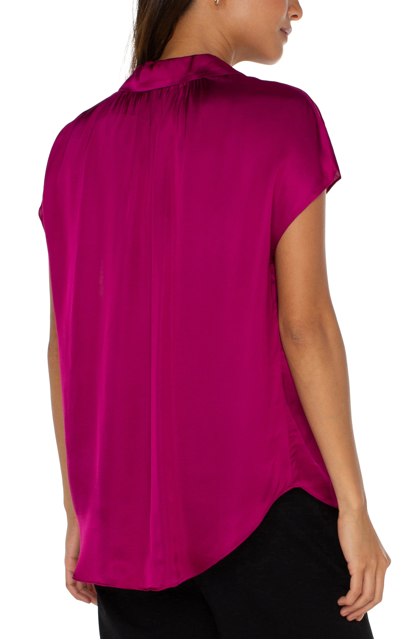 Vibrant Dolman Sleeve Button-Up Top