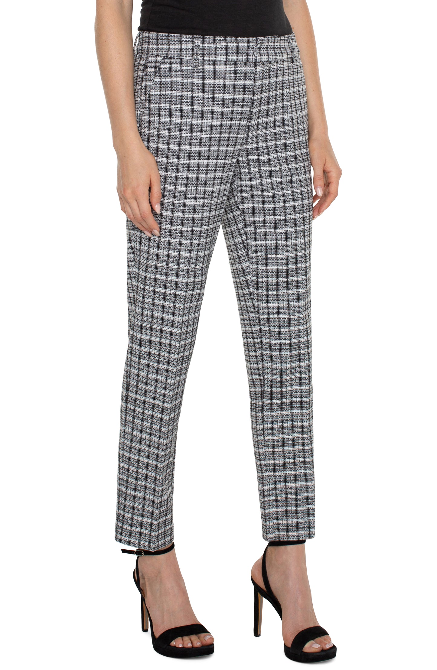 Chic Plaid Knit Trousers