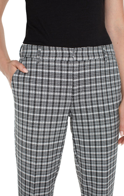 Chic Plaid Knit Trousers