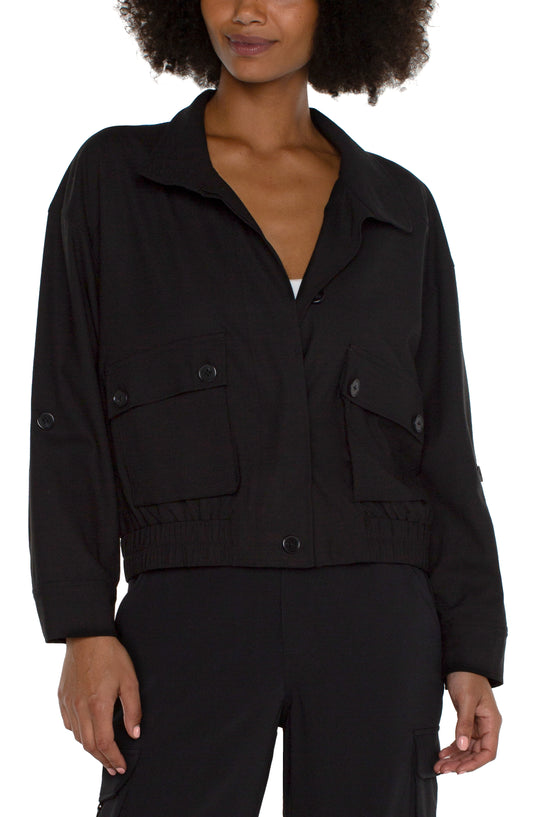 Contemporary Chic Cinched-Waist Utility Jacket