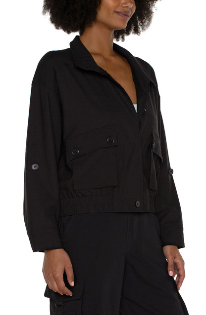 Contemporary Chic Cinched-Waist Utility Jacket