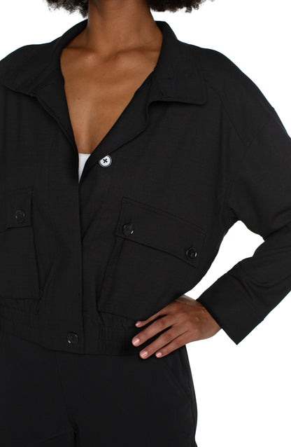 Contemporary Chic Cinched-Waist Utility Jacket