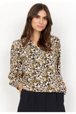 SoyaConcept - Gaya 1 - V-Neck Blouse with Front Button Closure - Light Pink - 18220
