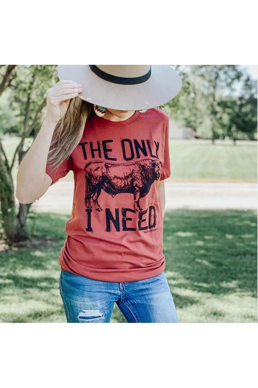 Lemon Lorraine's LLC - THE ONLY BULL I NEED - Graphic Tee Rust