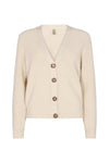 SoyConcept - Blissa 20 - Classic Cardigan with V-Neck, Button Closure, and Ripped Knit Texture - Cream - 33103