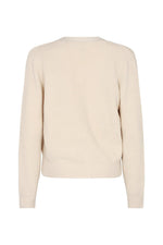 SoyConcept - Blissa 20 - Classic Cardigan with V-Neck, Button Closure, and Ripped Knit Texture - Cream - 33103