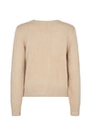 SoyaConcept - Blissa 30 - Elegant Cardigan with Deep V-Neck, Button Closure and a Geometric Knit -Pattern - Sand - 33306