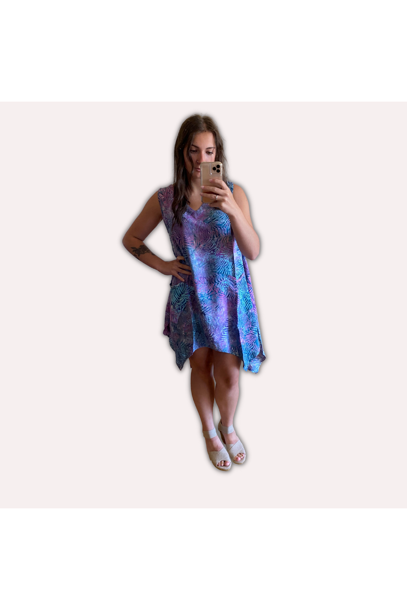 Hand Kreation - Pocket Dress - Combo Blue and Pink - 6357