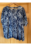 Hand Kreation - Blue and White Flowy Top  - B167
