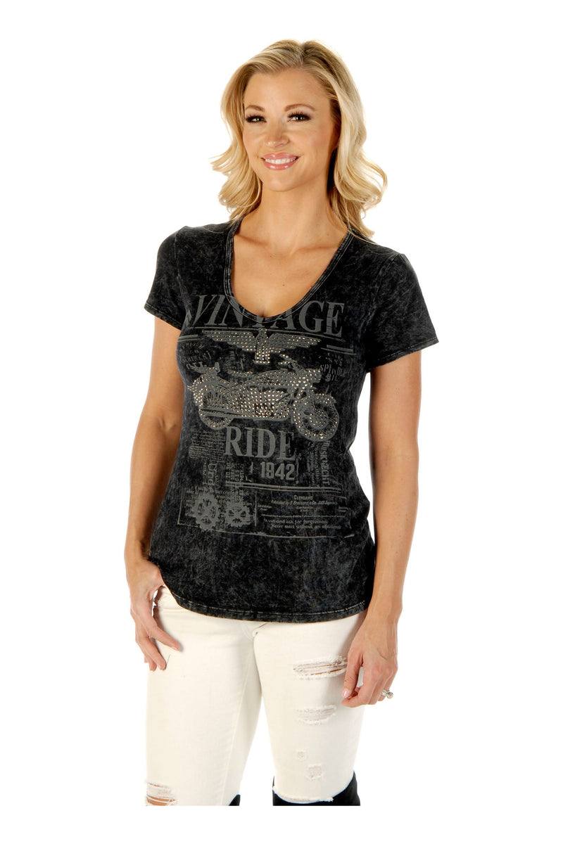 Liberty Wear - Vintage Ride Graphic Tee - Grey - 7755