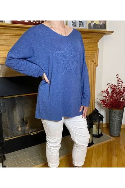 Bella Amore - Embossed Star Sweater - Made in Italy
