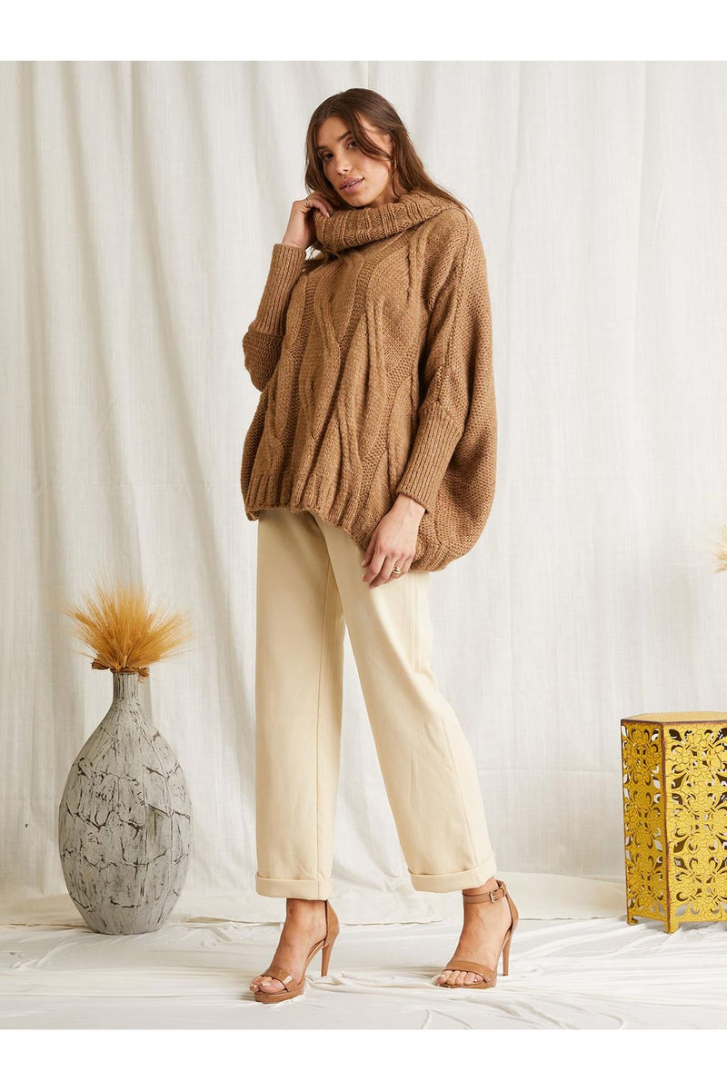 Scandal - Claire Sweater - Carmel and Ivory