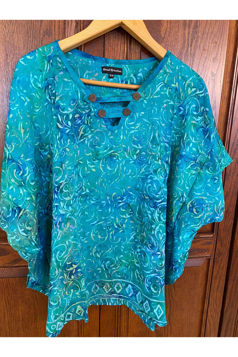 Hand Kreation - Blue and Green Top - B176