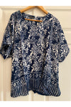 Hand Kreation - Blue and White Flowy Top  - B167
