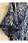 Hand Kreation - Blue and White Flowy Top  - B167