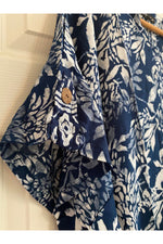 Hand Kreation - Blue and White Flowy Top  - B167