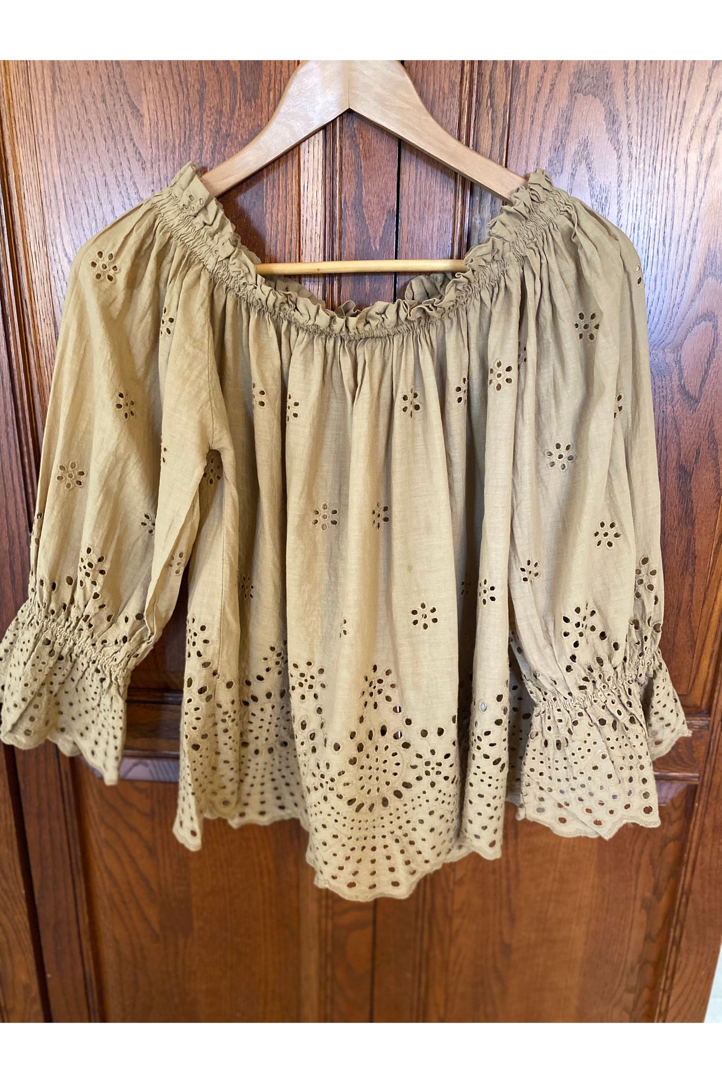 Scandal - "Buttercup" - Off Shoulder Top - in TAUPE
