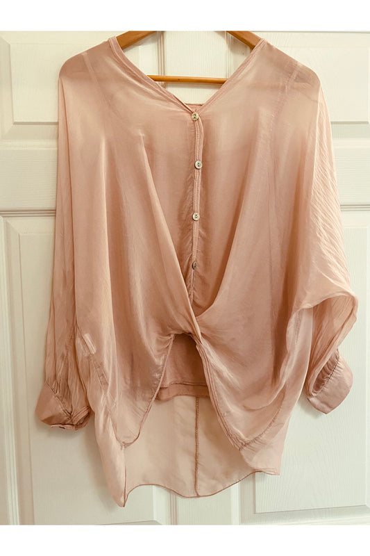 Scandal "Keva" - Light Pink Sheer Two Layer Top