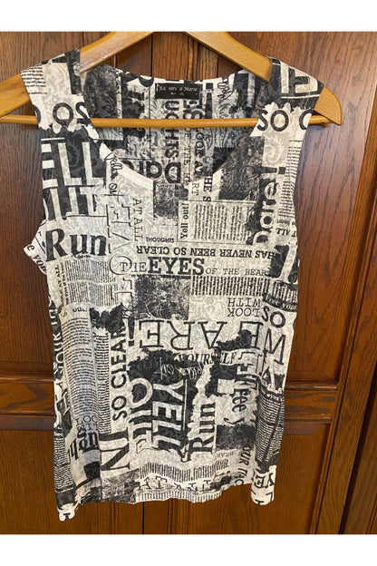 Katharina Marie -Burnout Tank - Newsprint - 068