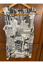 Katharina Marie -Burnout Tank - Newsprint - 068