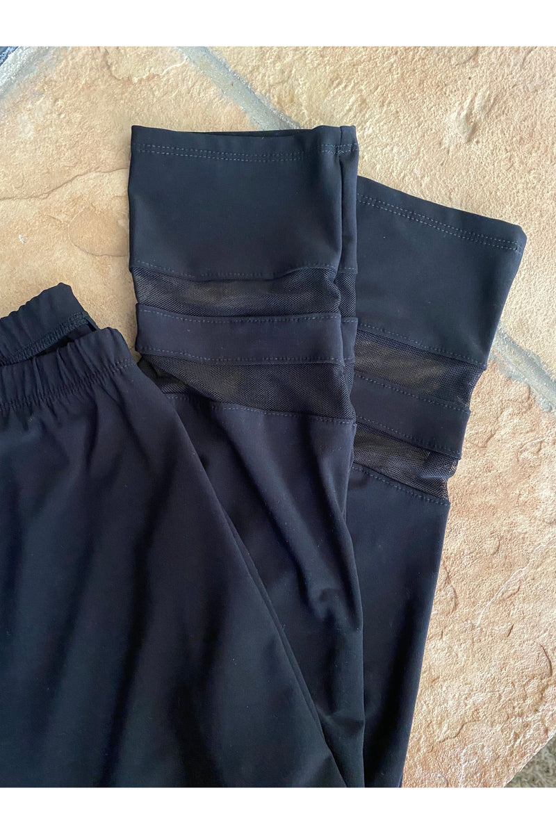 Sea & Anchor - Black Leggings with Mesh Detail - 9062