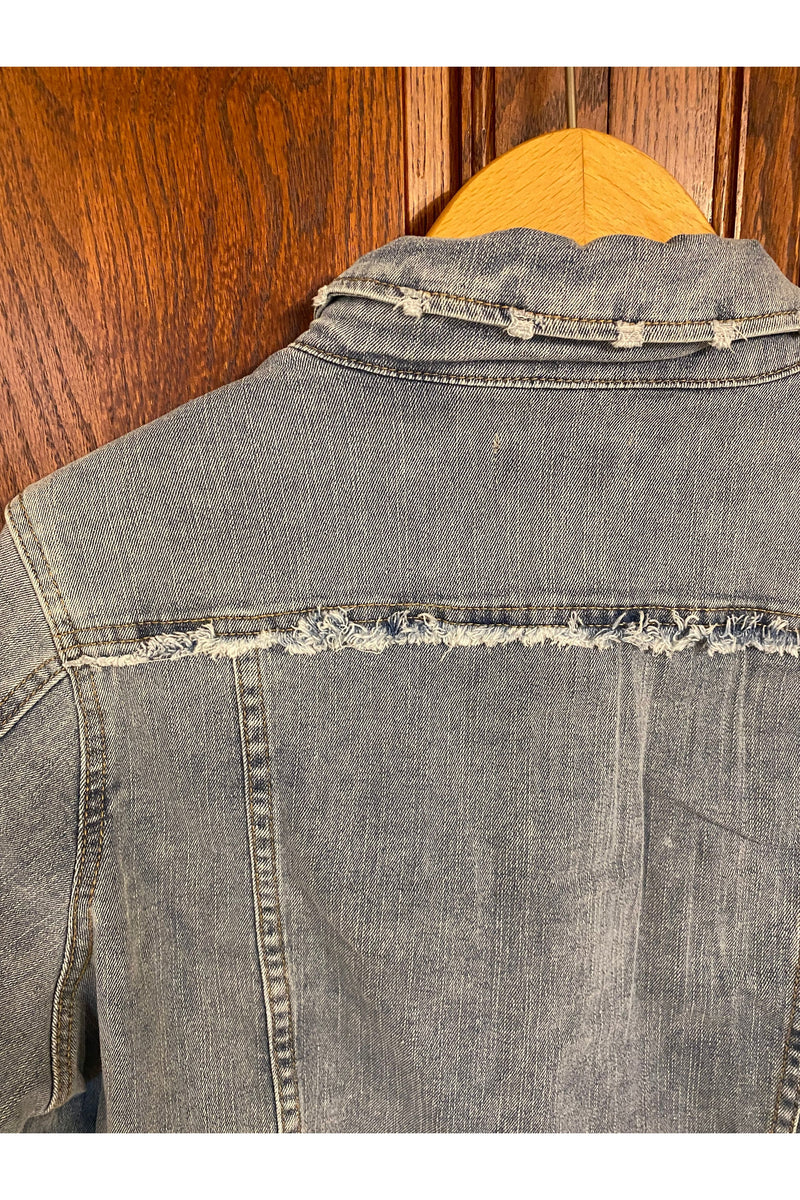 Tru Luxe - Frayed Denim Jacket - Indigo - T12223JM